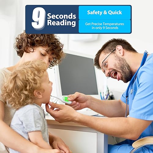 Miniatura 6 de Boncare Termómetro corporal basal de 9 segundos para ovulación, termómetro oral para adultos y niños, termómetro rectal preciso, con alarma