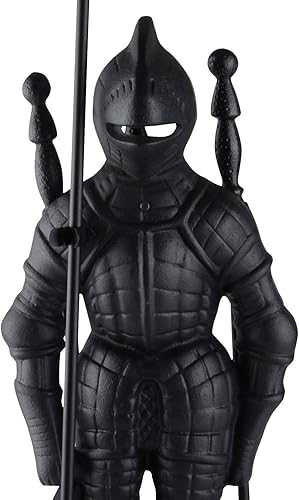 Miniatura 9 de Lizh Metalwork Dark Knight - Juego de herramientas para chimenea, hierro fundido negro