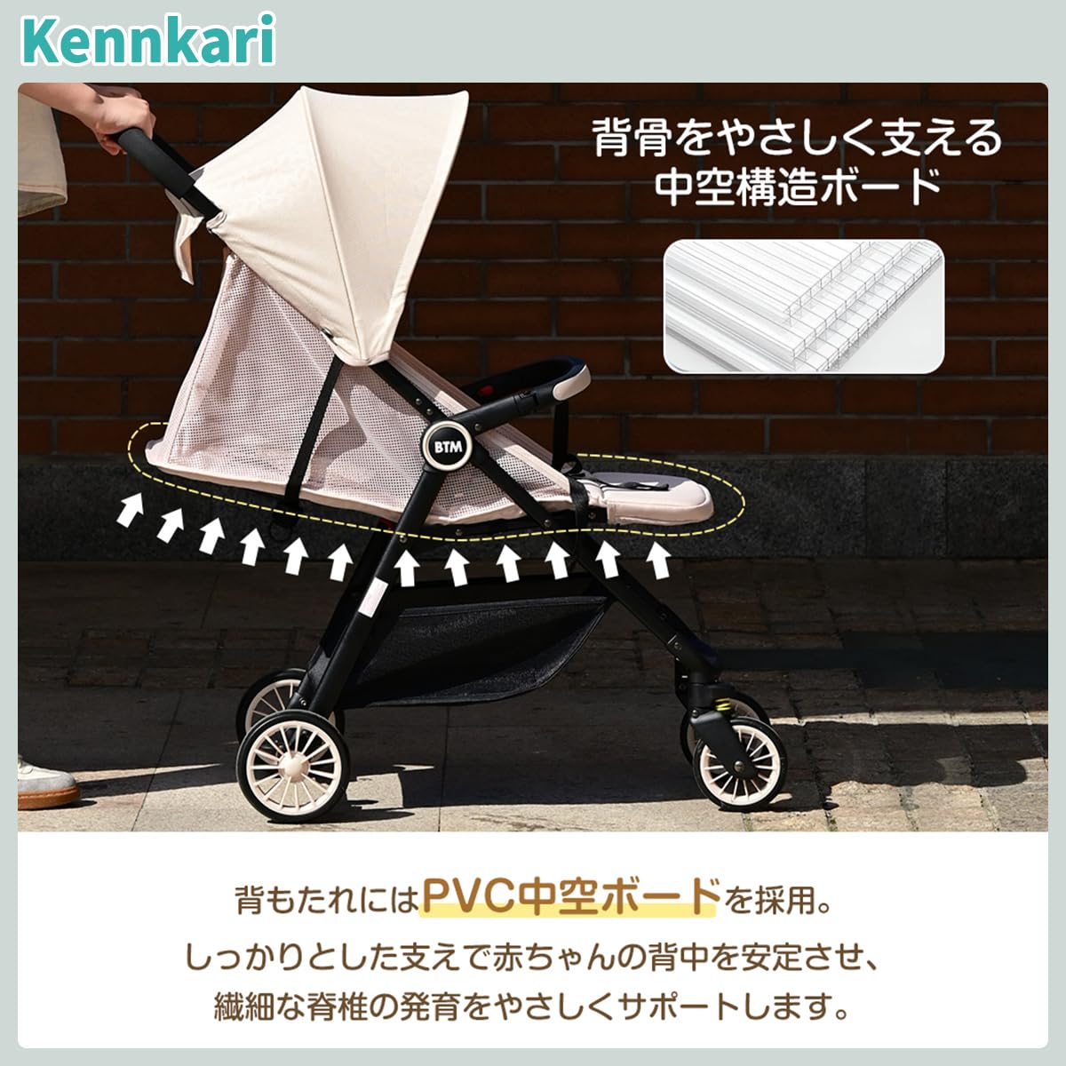 Amazon.co.jp: Kennkari ベビーカー A/B型 折りたたみ 軽量 4.7kg