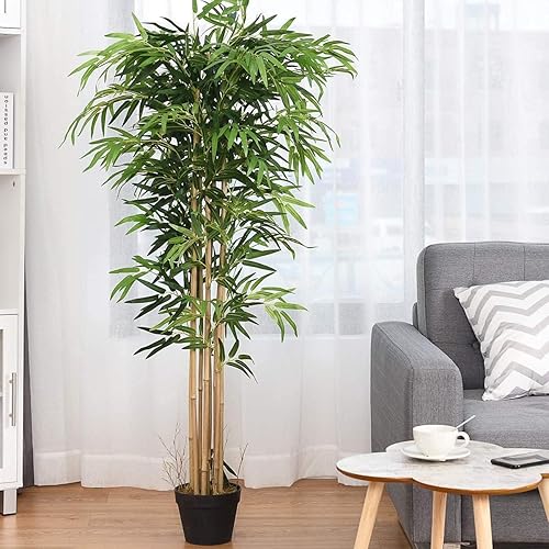 Miniatura 9 de SAFEPLUS Árbol artificial de bambú artificial de 5 pies para interiores y exteriores