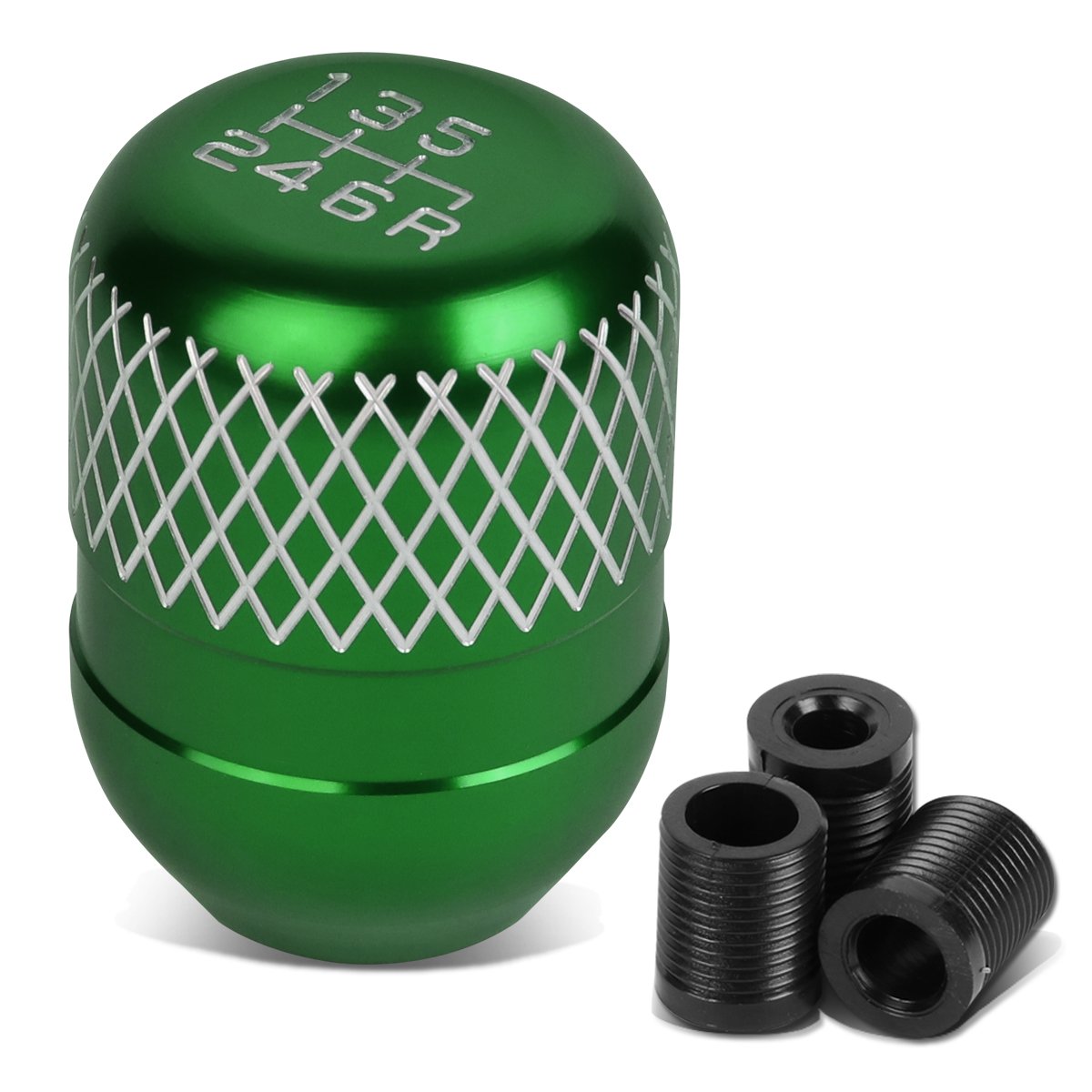 Auto Dynasty Aluminum Netted Style 6-Speed Manual Transmission Stick Shift Knob, Universal Fit, Green
