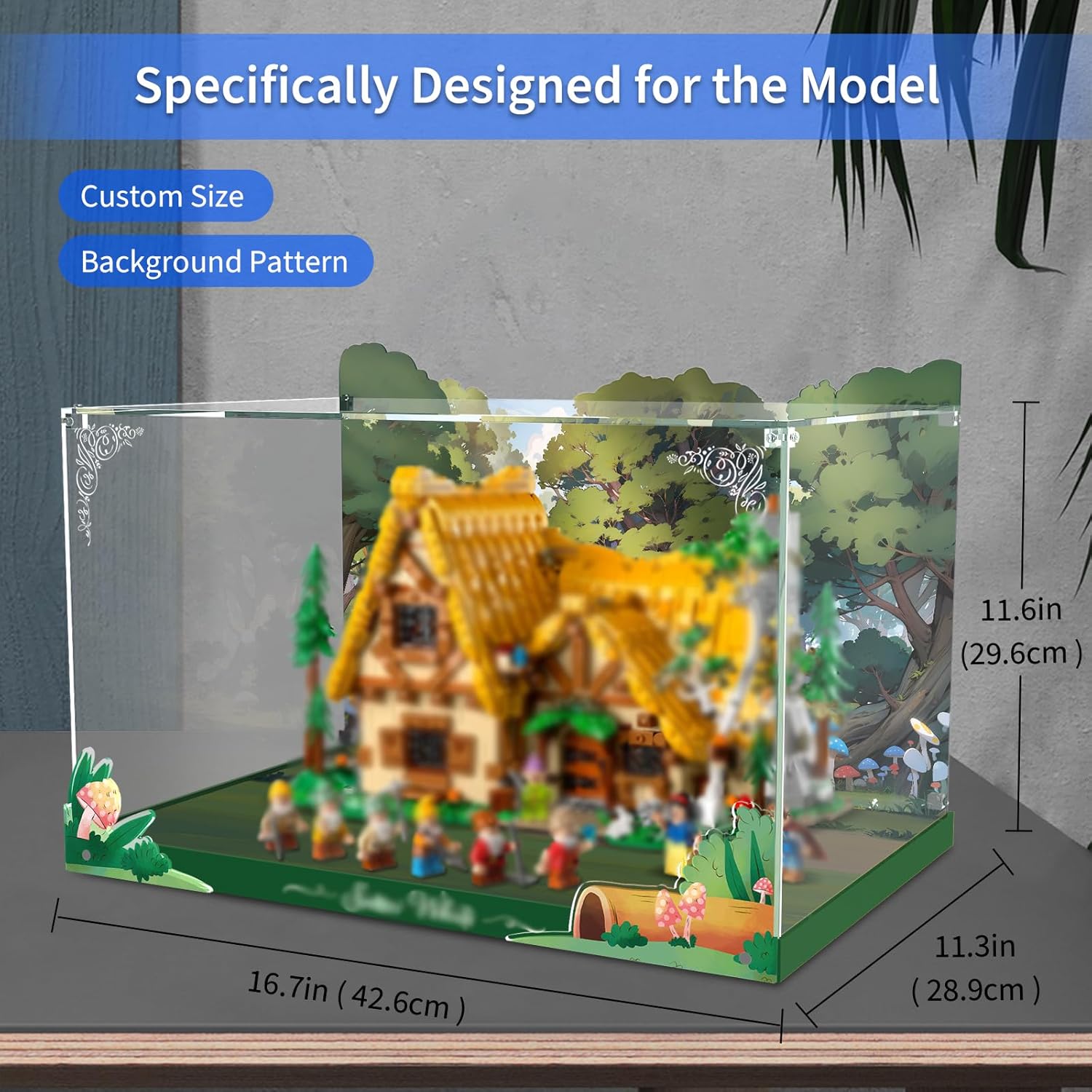 Acrylic Display Case for Lego 43242 Snow White and The Seven Dwarfs' Cottage; ONLY Display Case, The Model NOT Included