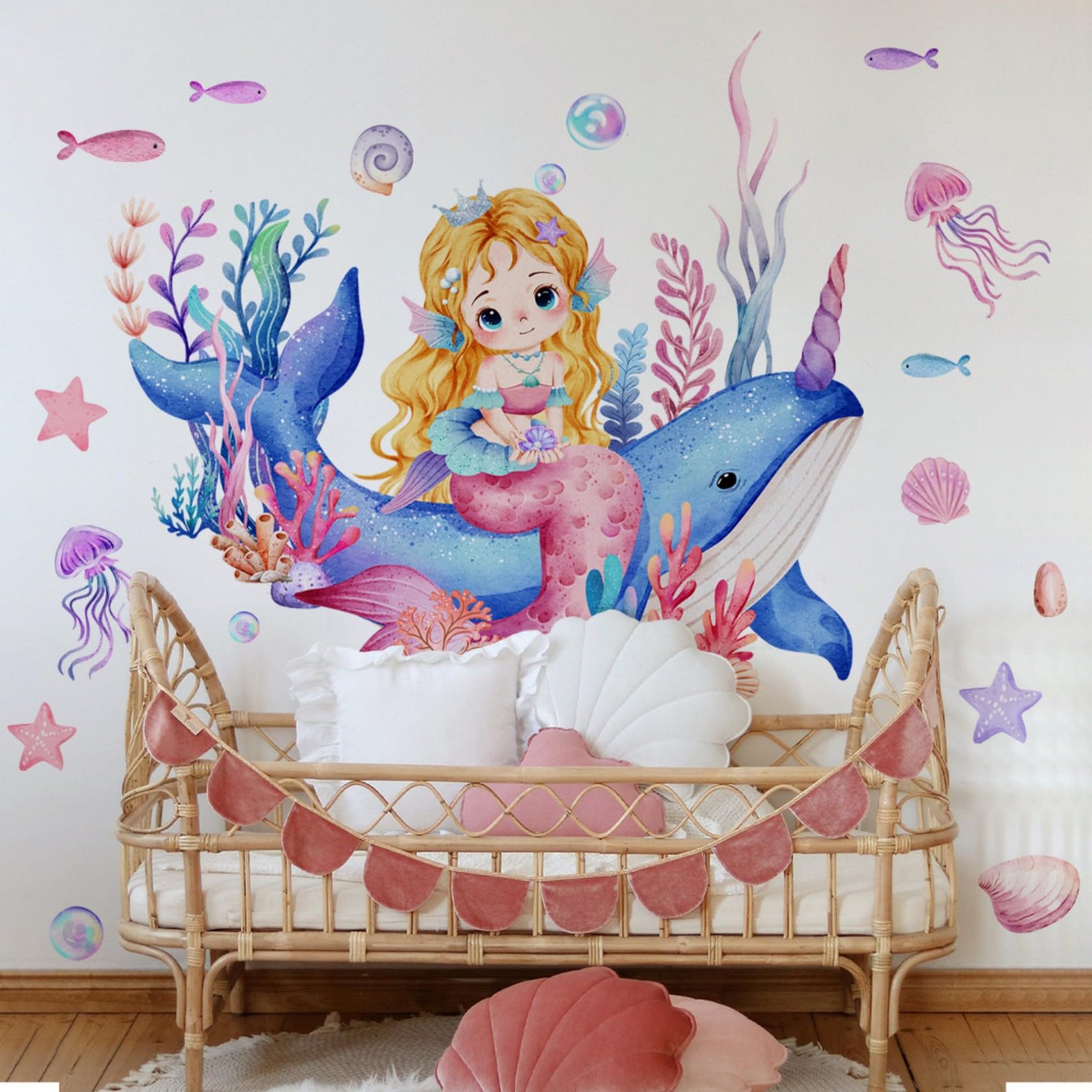 Lekabee Baby Girls Mermaid Wall Decals - Image 2