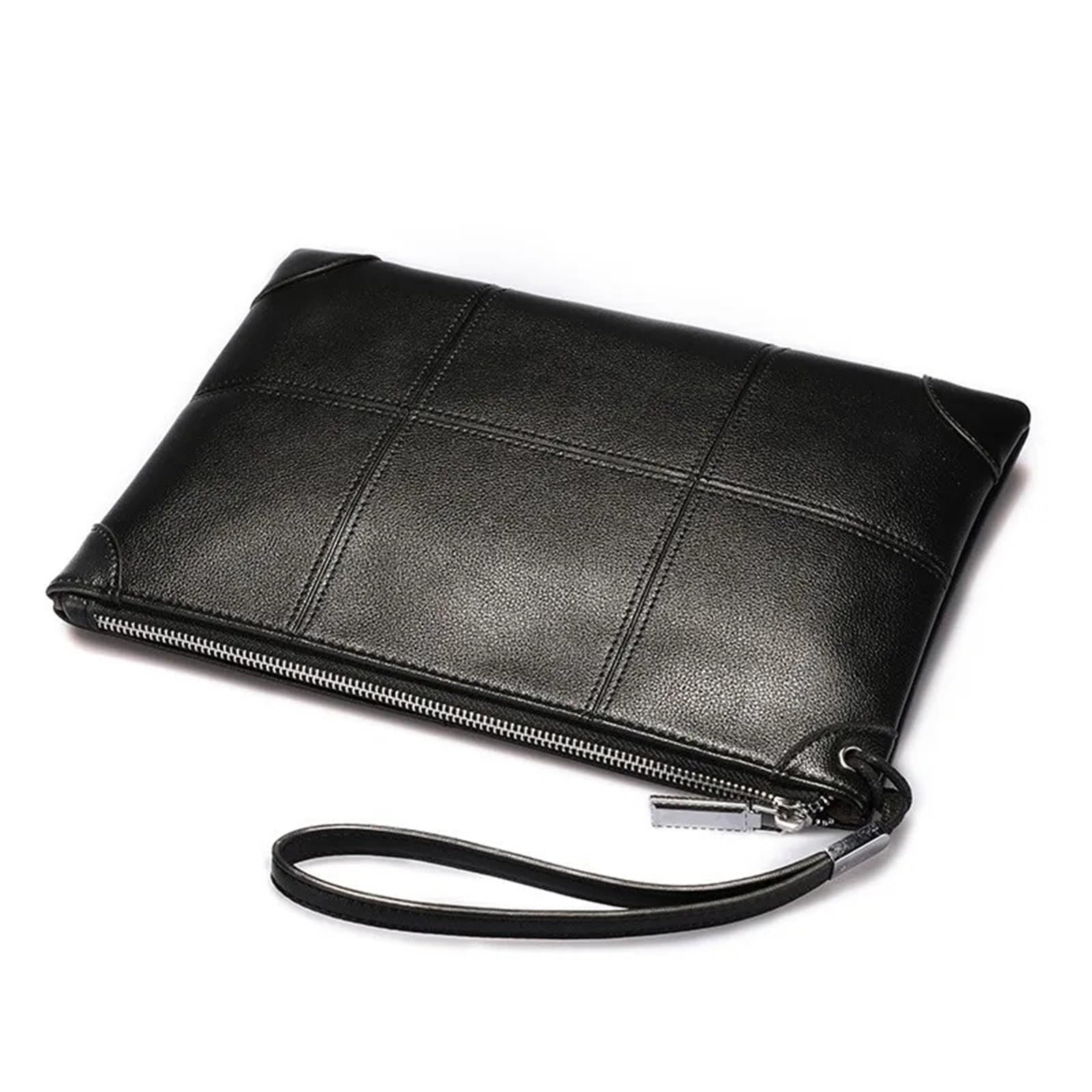 Borsa a mano da uomo, grande capacità, busta lavoro, portafoglio casual polso