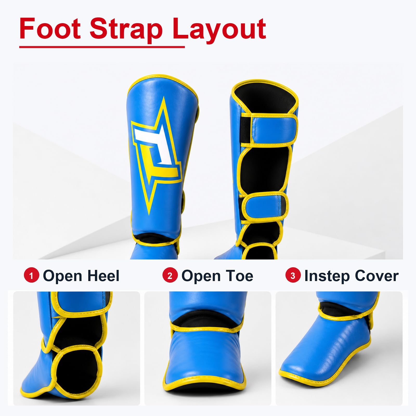 Piedi Protezione Shin Guard,Parastinchi per Arti Marziali,Parastinchi Spessi,Regolabili,Comodo,Traspirante,per Boxe,Taekwondo,Sport da Combattimento,Karate,Allenamento Quotidiano