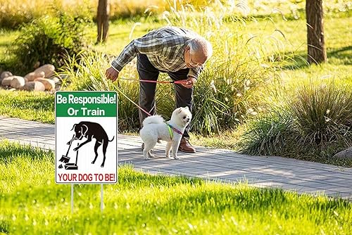 Miniatura 2 de D4DREAM Letrero de "No Pooping Dog de 8" x 12" con texto en inglés "Be Respectful Dog Yard", letrero de advertencia de advertencia para evitar que
