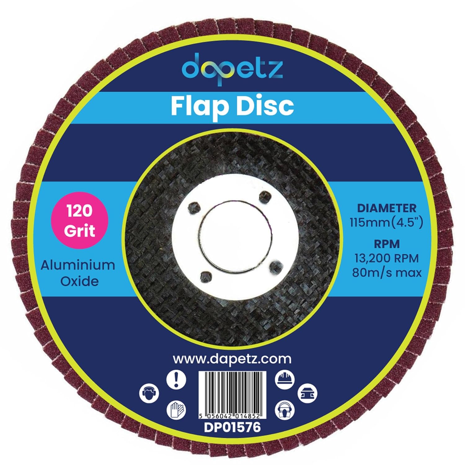 Dapetz ® 10 x Flap Sanding Discs 115mm 40 120 Grit Aluminium Oxide 4.5" Angle Grinder Mix