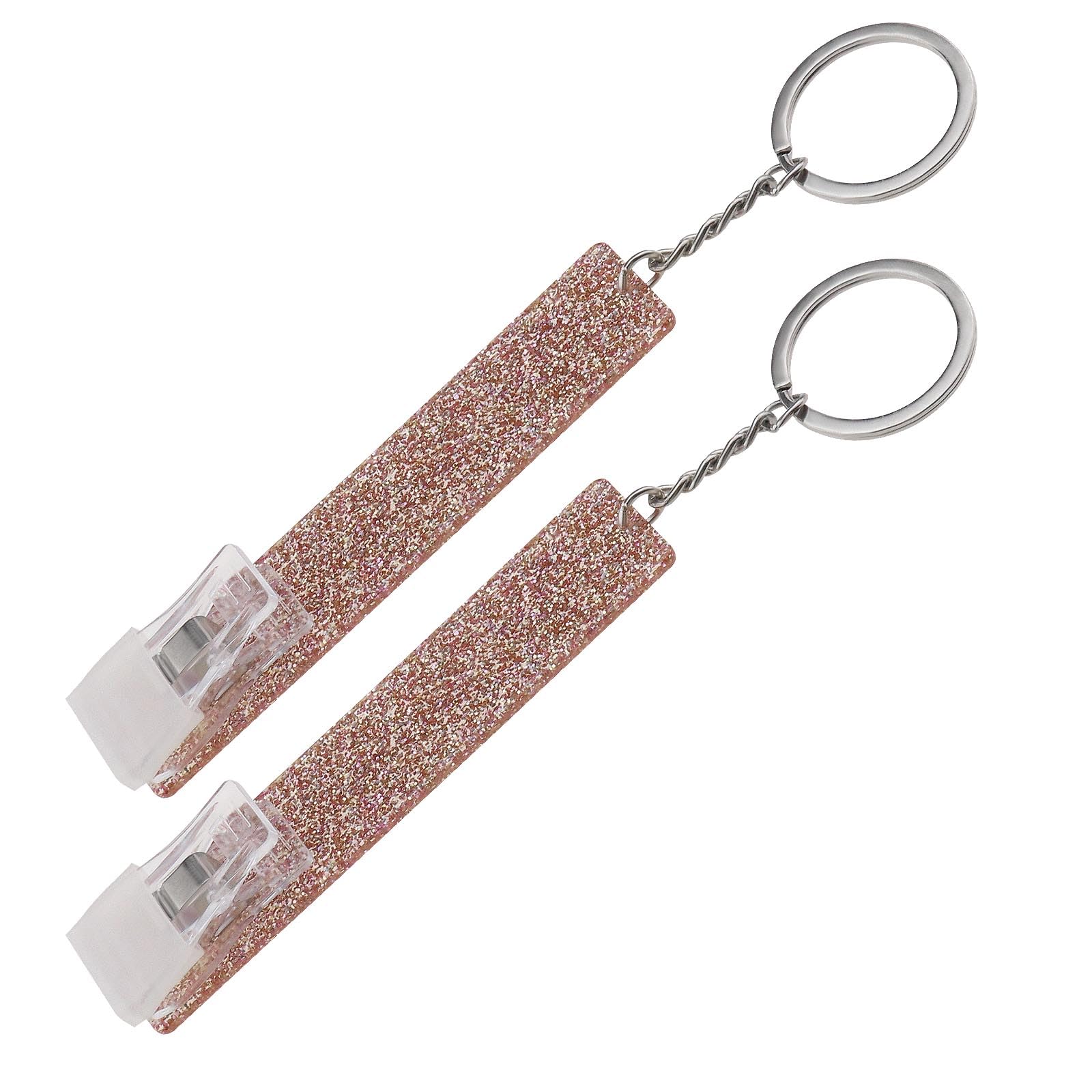 VGOL 2x Card Grabbers Credit Card Puller Keychain For Long Nails Key Ring With Eye-Catching Colour Acrylic Debit Bank Card Grabber Fit For Wallets Pocket, Rose gold