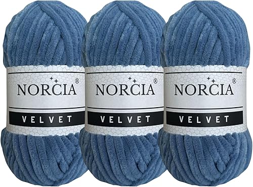 Hilo de terciopelo suave de chenilla para tejer a ganchillo, súper voluminoso, 3.53 oz (74 yardas) para tejer hilo amigurumi, hilo elegante para