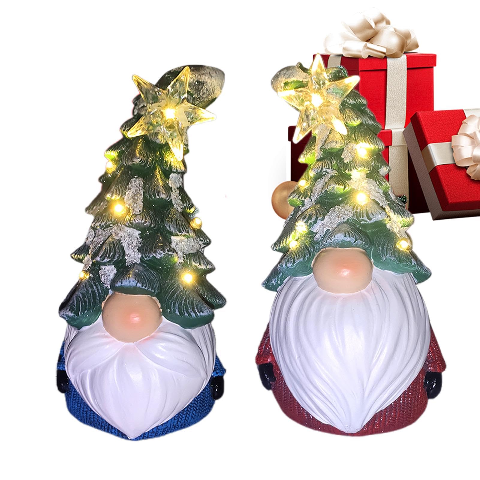 Veilleuse gnome LED multicolore et décoration de table de Noël