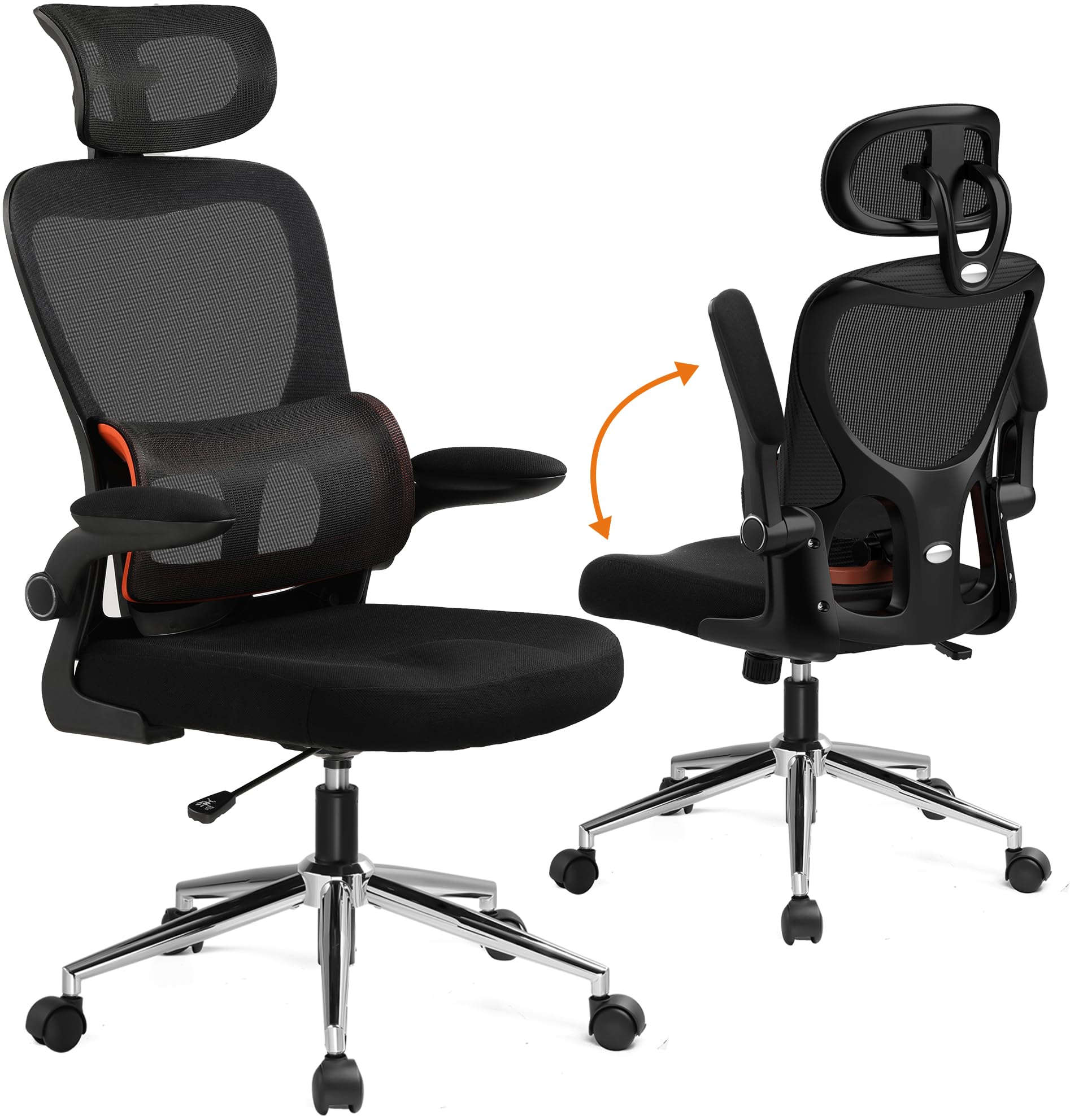 Ergonomic Desk Chair Adjustable Office Chair Adaptive Dynamic Support Big and Tall Lumbar Support Headrest Armrest Mesh Desk Chairs for Home Office