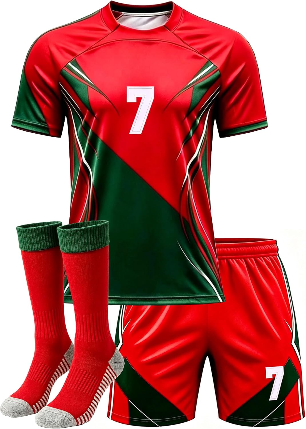 Soccer Jersey Kids Uniform Set for Youth Boys Girls Football Jerseys 3 Piece