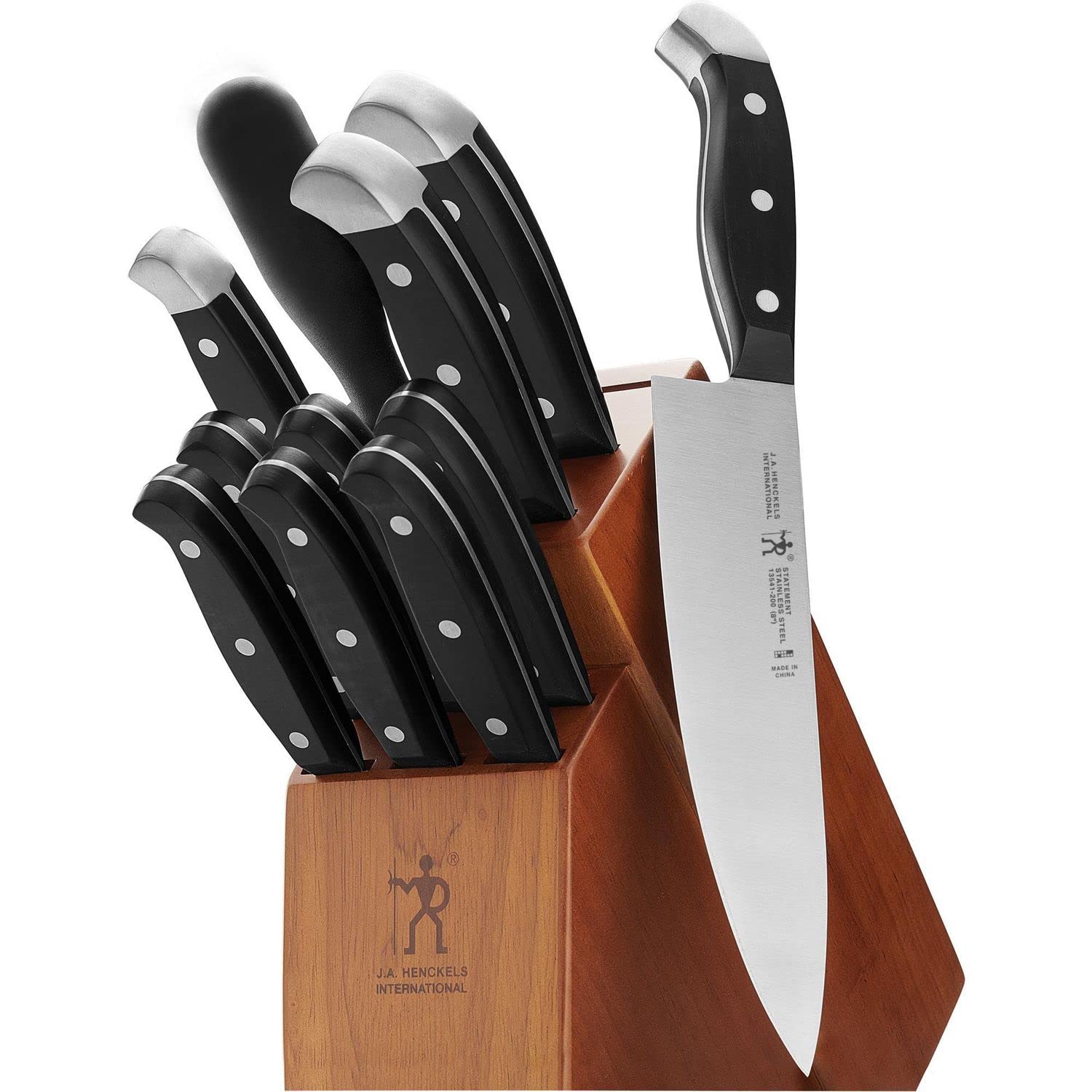 HENCKELS Premium Quality 15-Piece Knife Set with Block, Razor-Sharp, German Engineered Knife Informed by over 100 Years of Masterful Knife Making, Lightweight and Strong, Dark Brown