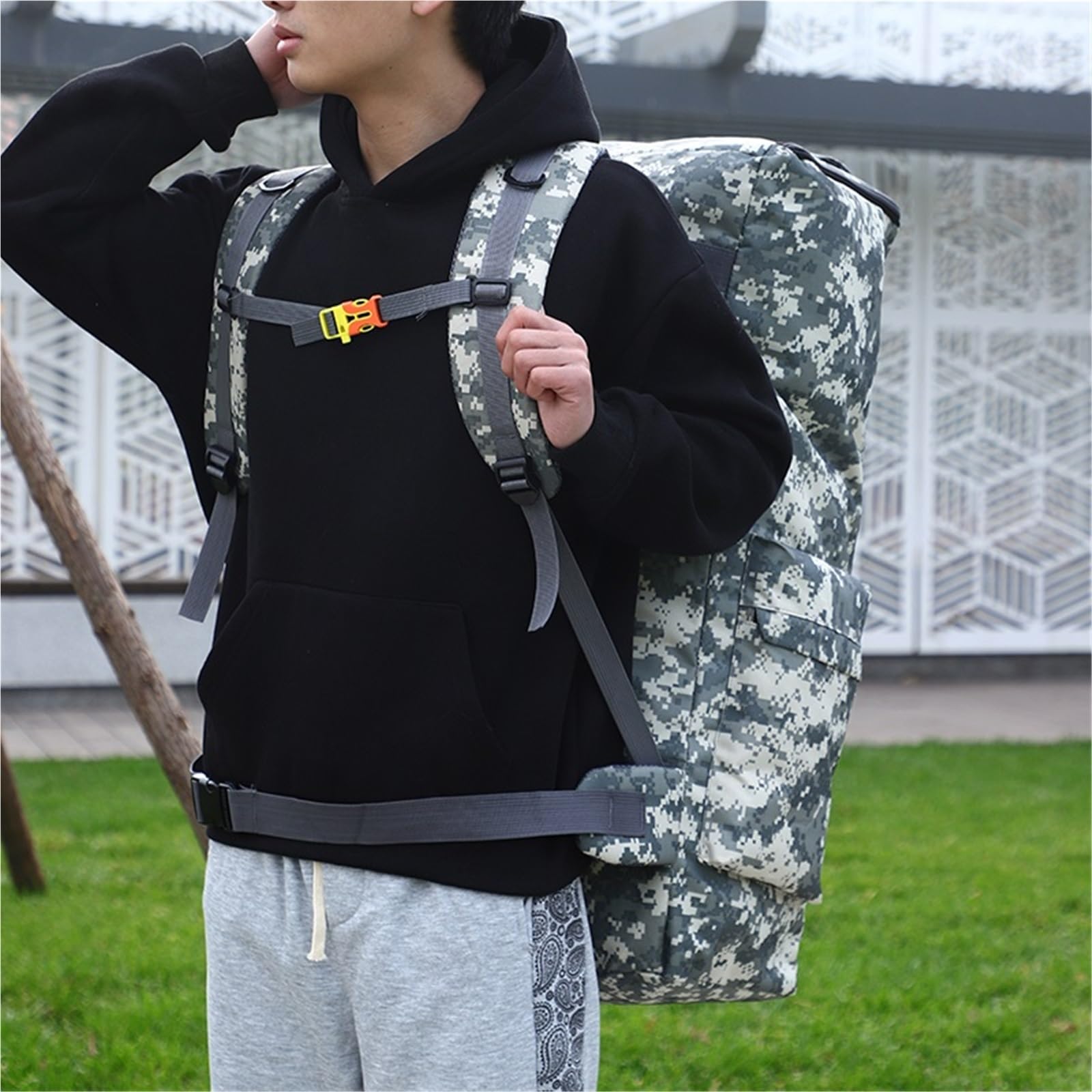 Plecak na zewnątrz 120L Torba turystyczna o dużej pojemności Wypoczynek Camping Turystyka Plecaki bagażowe(Forest camouflage)