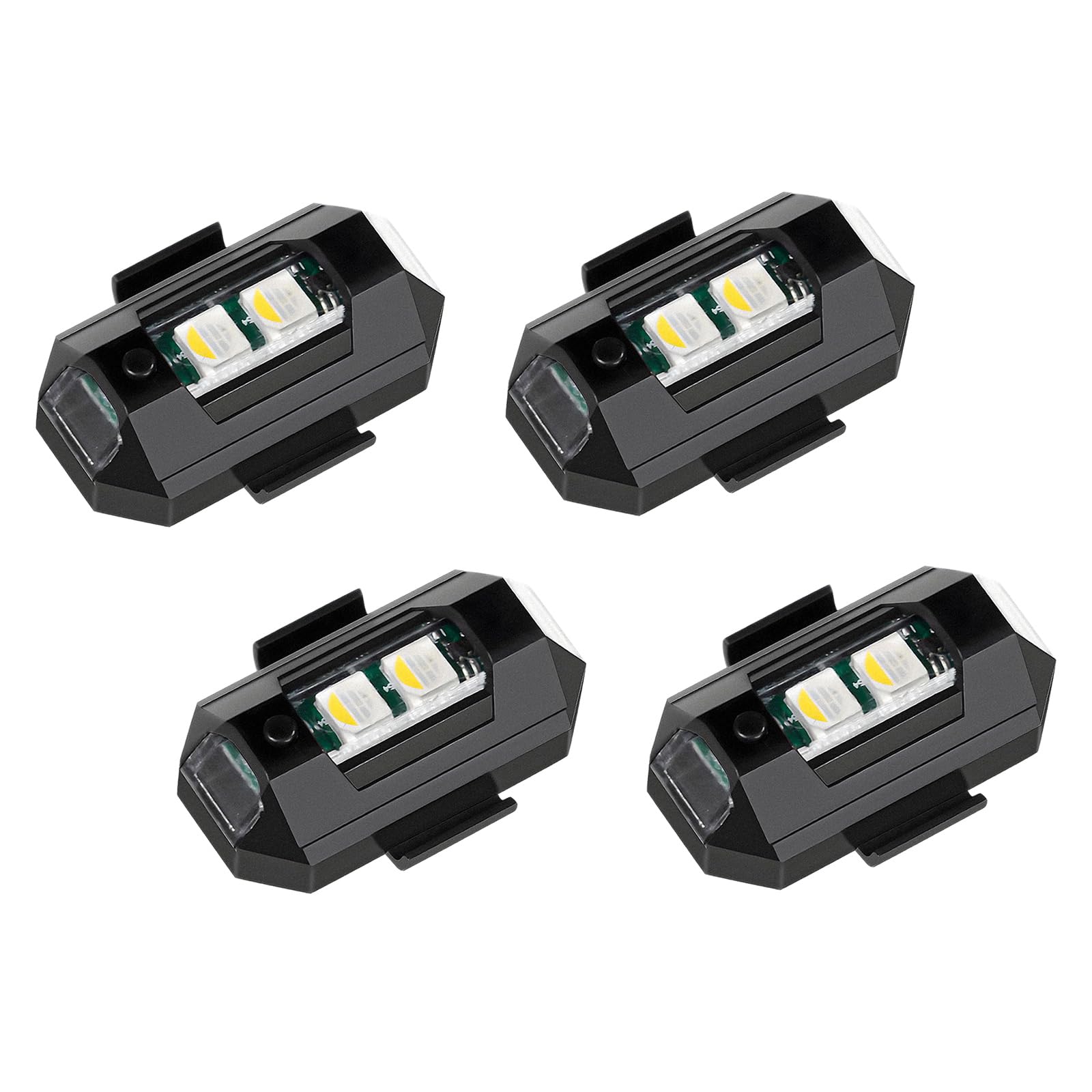 4 PCS Mini LED Strobe Lights, 7 Colors USB Charging LED Anti Collision Flashing Light, High Brightness Waterproof Aircraft Drone Strobe Lights for Car Motorcycle Bike-image-7