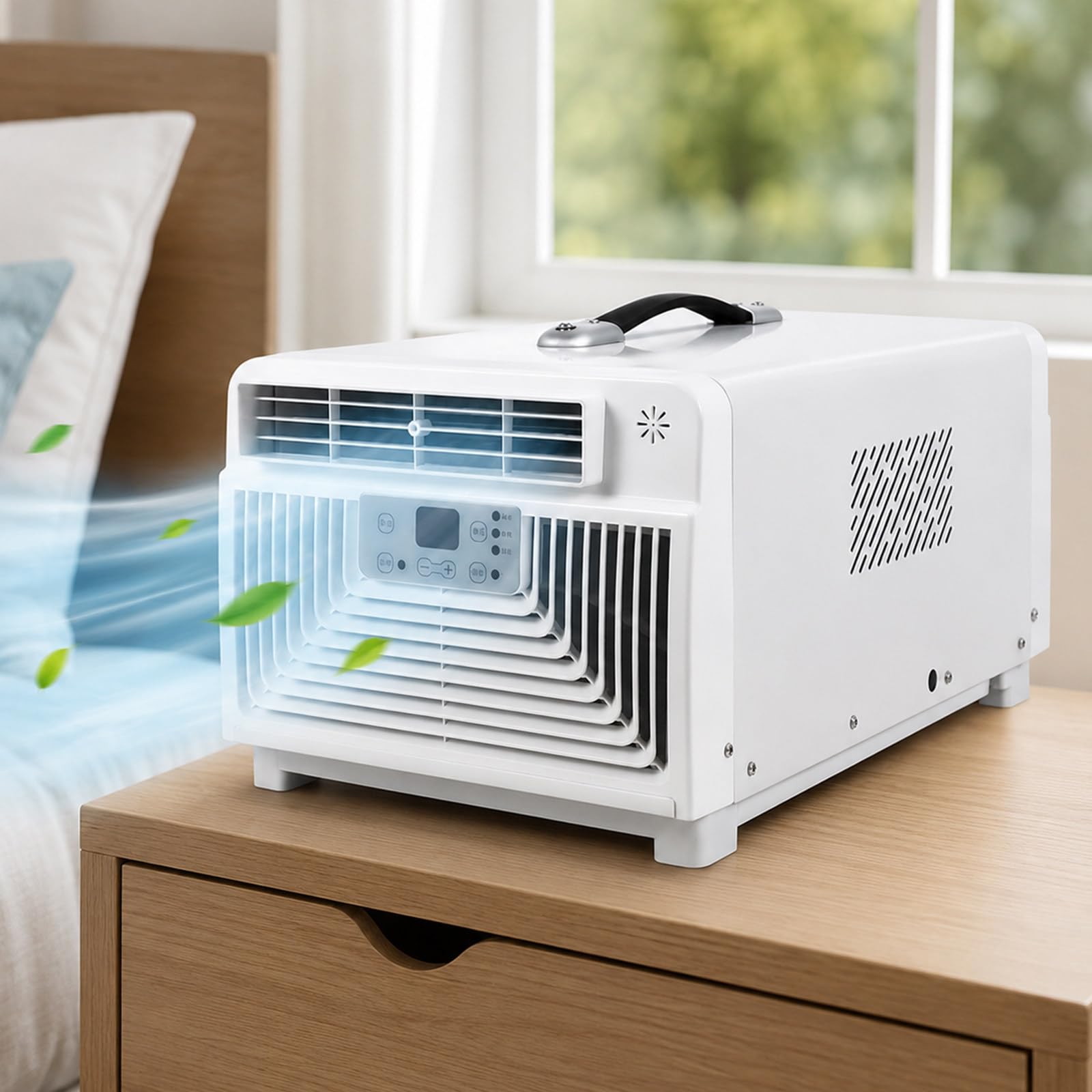 lilishangmao Portable Air Conditioner for Small Rooms 3400 BTU, Compact 3-in-1 AC with Cool, Dry and Fan Modes, 300W Low Power, Button Controls, for Bedroom, Dorm, Office, Tent