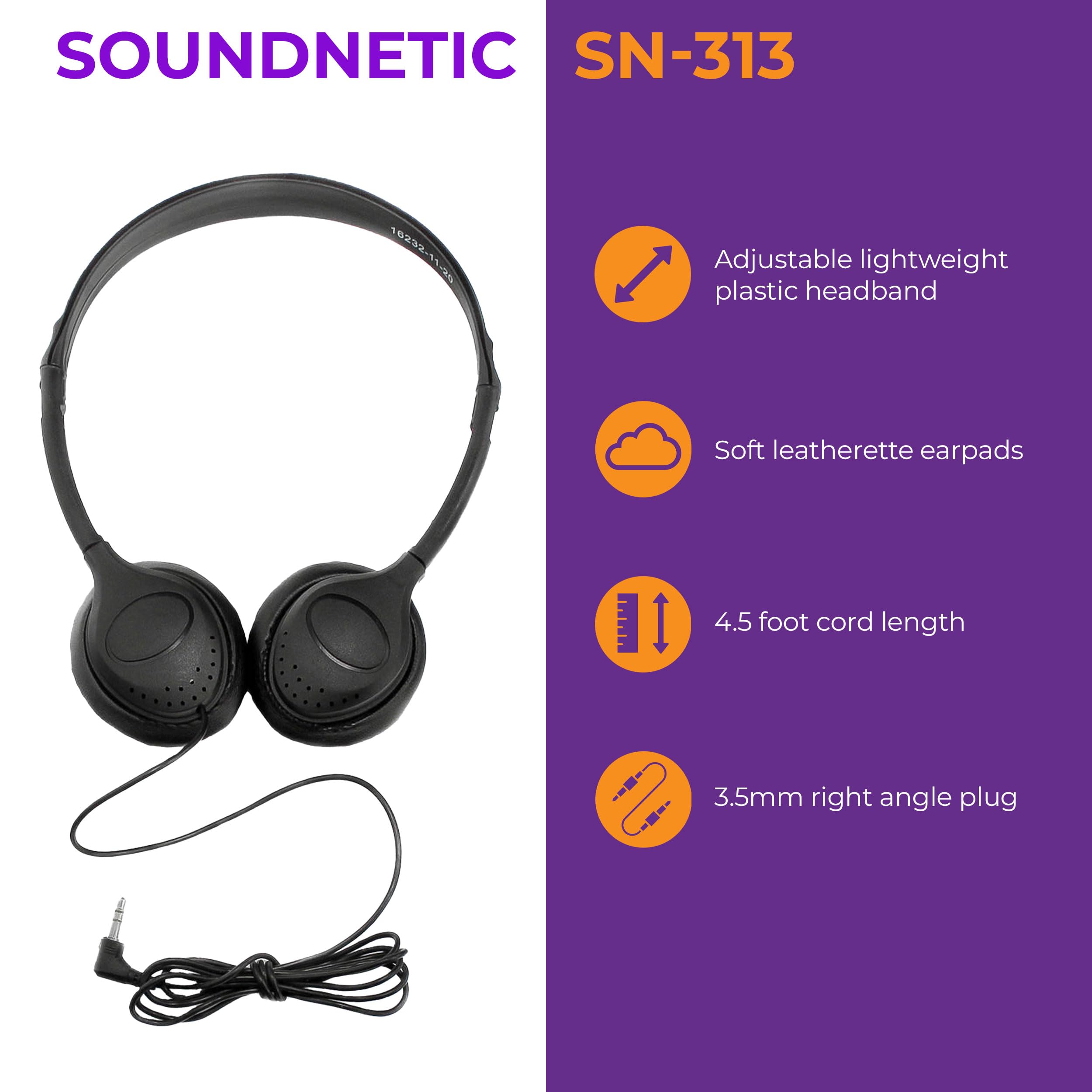 Soundnetic SN313 25 Pack Over The Head Classroom Headphones - Dettaglio