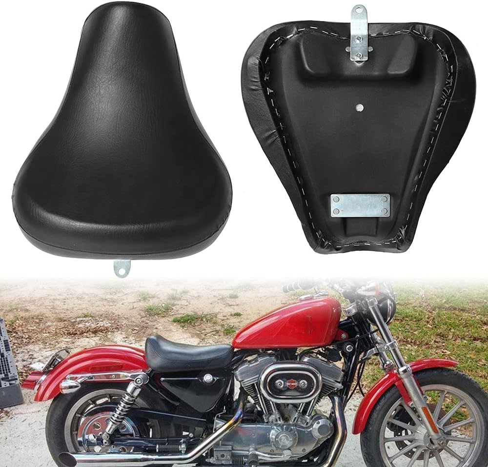 Black Front Driver Rider Solo Seat for Sportster 883 1200 72 48 1983-2003 Black