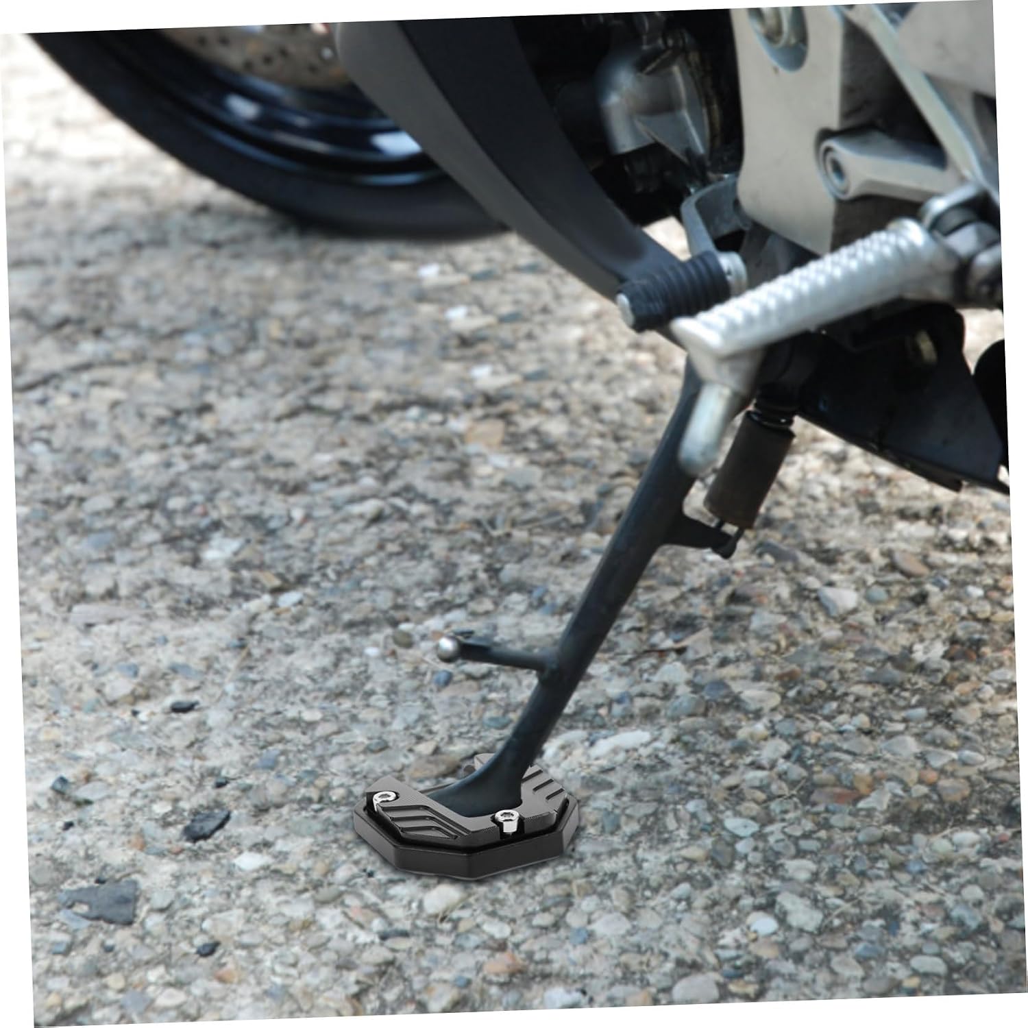 Motorcycle Kickstand Pad Aluminum Alloy Side Stand Base Anti Slip