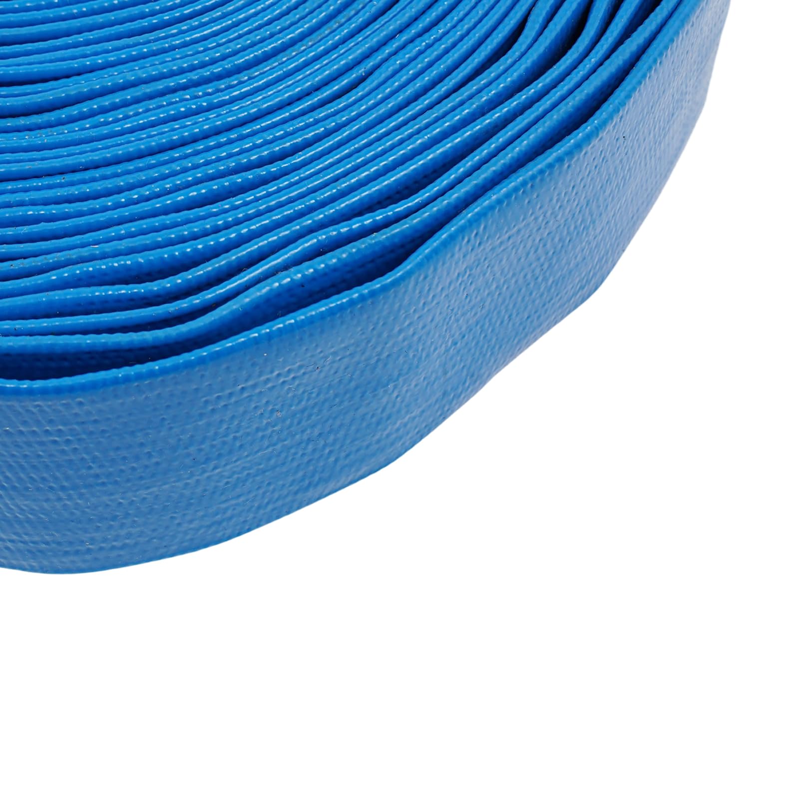 Manguera de desagüe de 1,5 x 50 pies, de PVC, para transferencia de agua, para piscinas, industriales agrícolas, de drenaje de agua, color azul