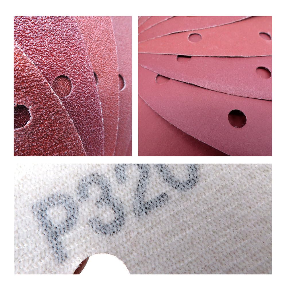 Carta vetrata a Strappo Rossa 98X140mm Triangolo 5 Fori 26 Pezzi Grana 40-1000 Utensili abrasivi Assortiti per lucidatura e levigatura, Due Pezzi ciascuno, 26 Pezzi