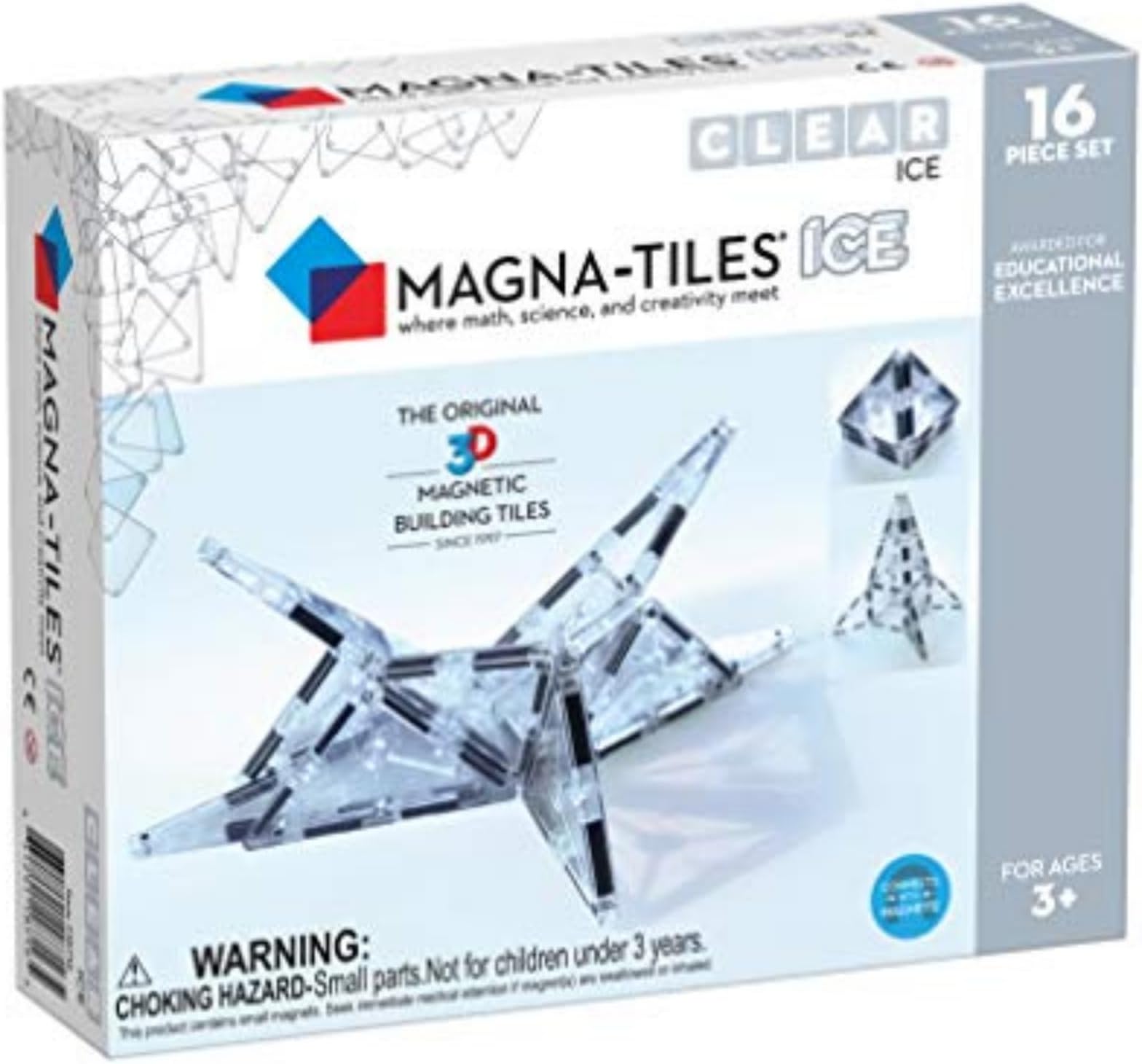 MAGNA-TILES Ice 16-Piece Magnetic Construction Set, The ORIGINAL Magnetic Building Brand
