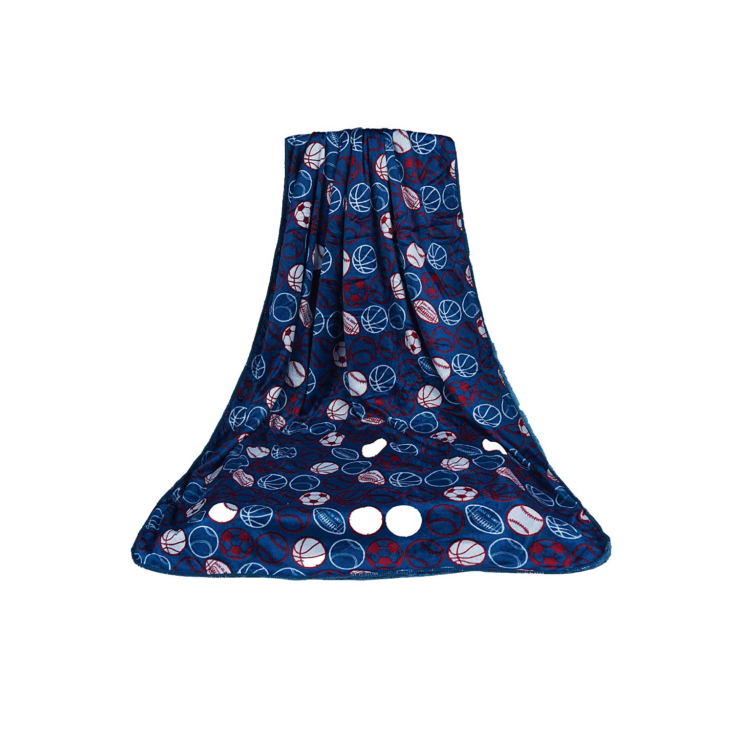 Baby Grow Boy Girl New Born Baby Blanket Kambal (Navy Blue Football)