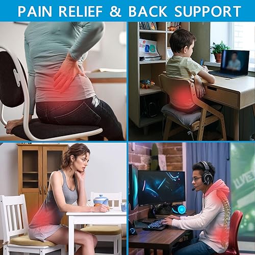 Miniatura 2 de CHANGFENG Soporte ergonómico lumbar para silla de oficina, soporte lumbar para computadora, cojín de respaldo para silla de juegos para aliviar el