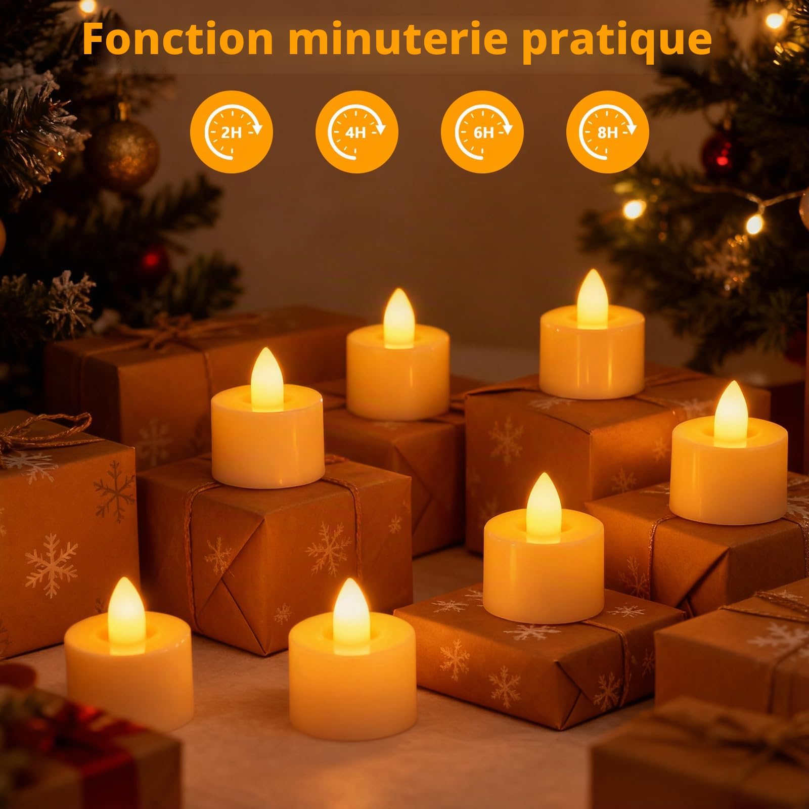 Diealles Shine Bougie LED Chauffe Plat Rechargeable, 12 Bougie LED avec Télécommande et Minuterie, Bougie Flamme Vacillante Electrique Decorative pour Deco Maison Chambre Noel Halloween Anniversaire