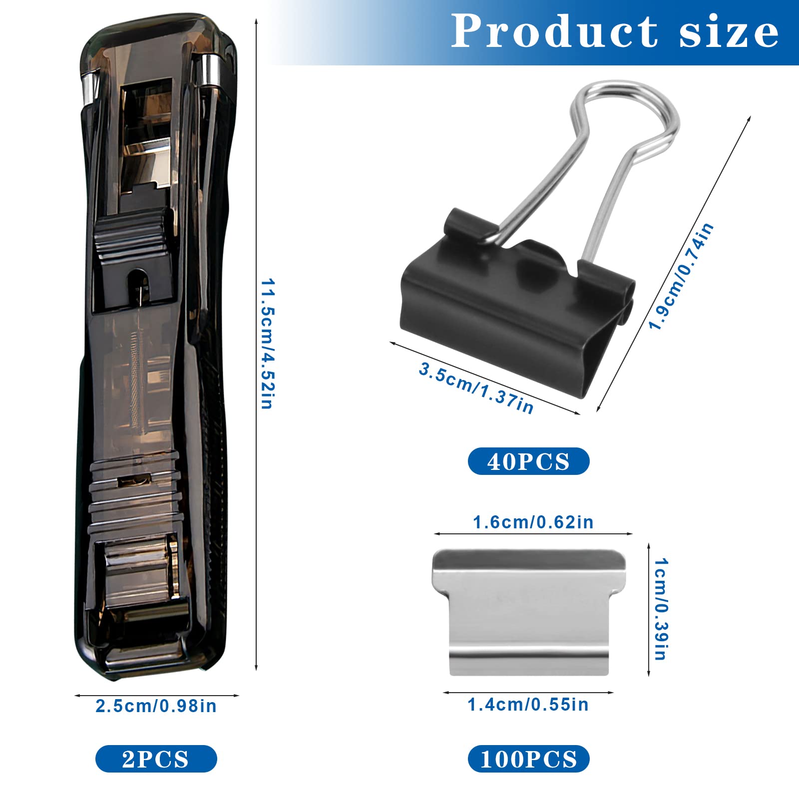 Distributeur De Trombones 2PCS + 140 Clips - Réutilisable, Fixation Feuilles Sans Trace, Bureau/École