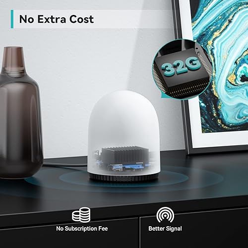 Miniatura 5 de WUUK 2 cámaras para seguridad en el hogar al aire libre inalámbricas con estación base, 1 paquete de panel solar certificado, sin tarifa mensual,