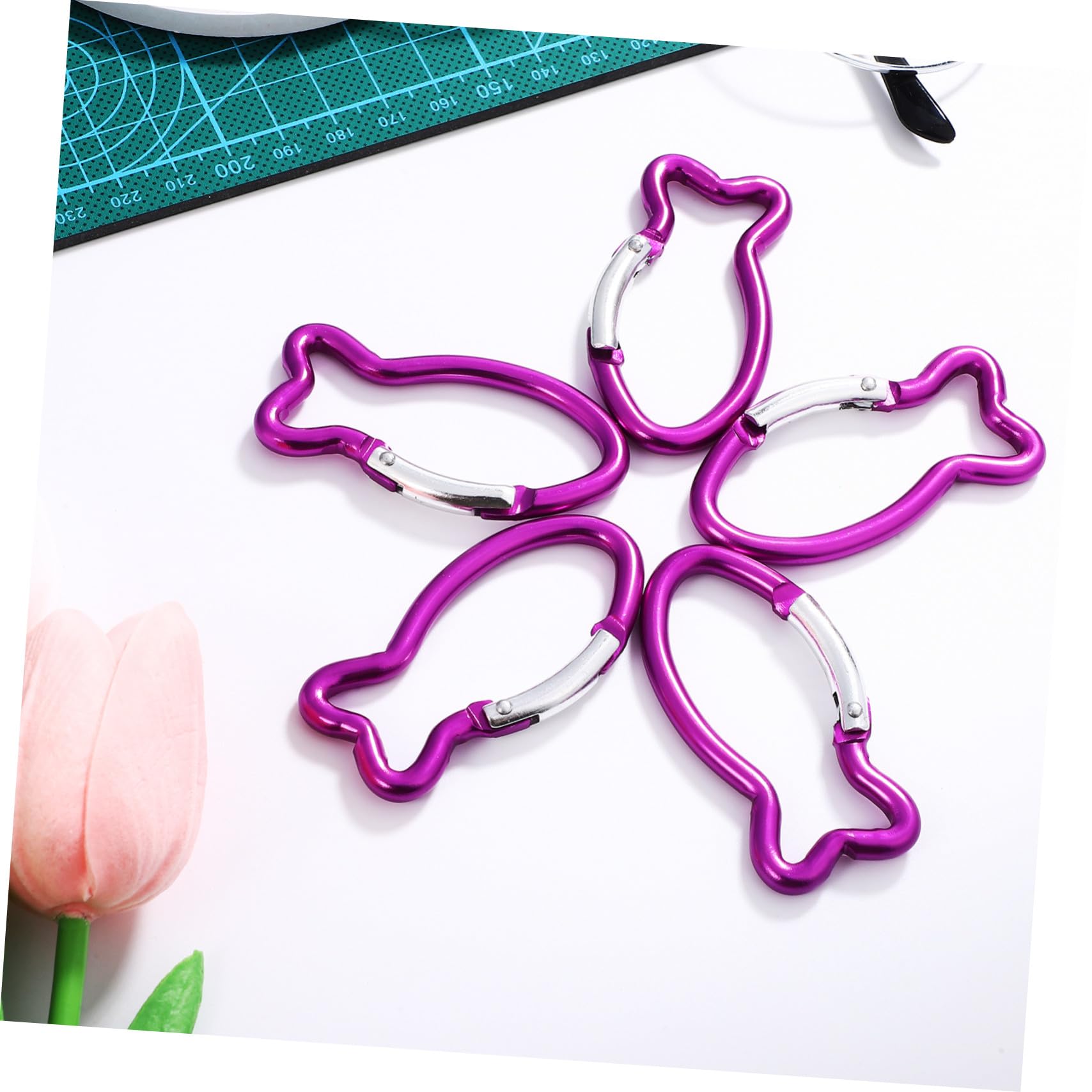SUPVOX Petit Mousqueton Poisson Violet à Ressort, Lot de 10 en Aluminium