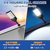 Vista 2 de Solar Street Lights Outdoor, Waterproof Motion Sensor Solar Lights with Remote Control, 6500K Dusk to Dawn Parking Lot Flood Light for Outside