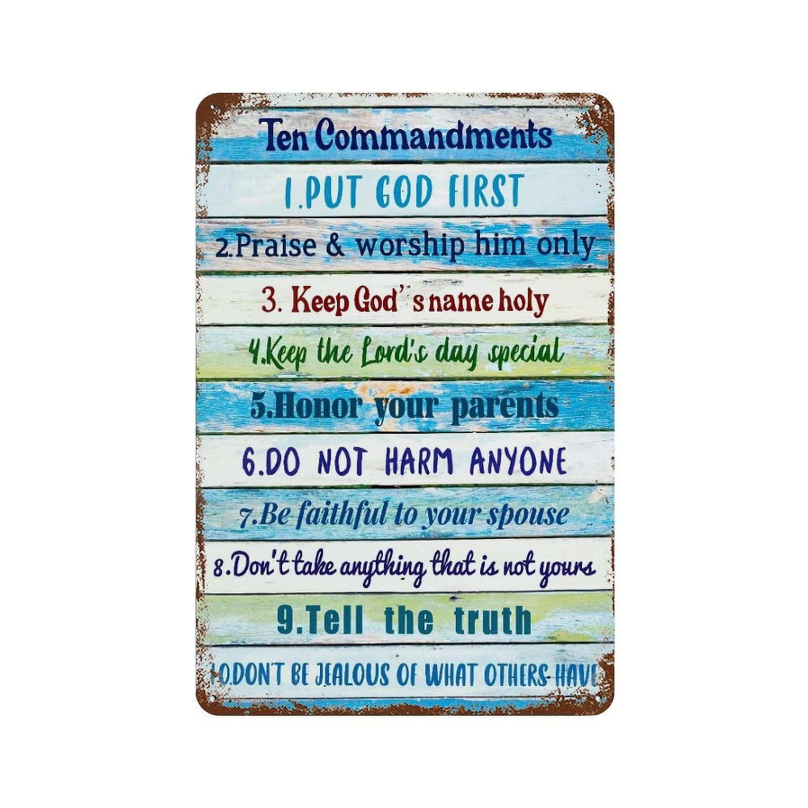 xiaoxiaoshen 10 Commandments Scripture Christian Wall Decor Art Metal Tin Poster Modern Home Decor Art Home Bar Shop Decorations Vintage Sign 30x20cm