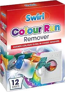 Colour Run Remover 12 Sheets - Advanced Dye Transfer Solution, Safe for Whites and Colors, Easy Application, Gentle on Fabrics, Effective and Cost-Effective Sold by Zinnia