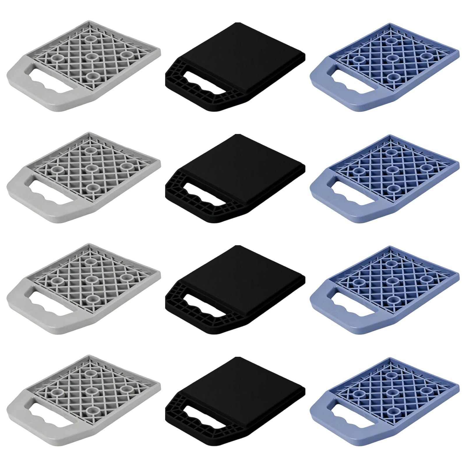 Almohadillas estabilizadoras para vehículos recreativos Paquete de 4 bloques de soporte de polímero moldeado con textura de celosía elevada y asas Bloques de soporte de base estabilizadora para de de