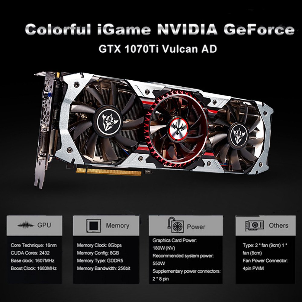 Amazon.co.jp: カラフルなiGame Nvidia Geforce GTX 1070 TiバルカンAd