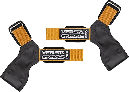 Vista 31 de Versa Gripps® - Correas de muñeca Pro para levantamiento de pesas, fabricado en los Estados Unidos, el mejor accesorio de entrenamiento Naranja