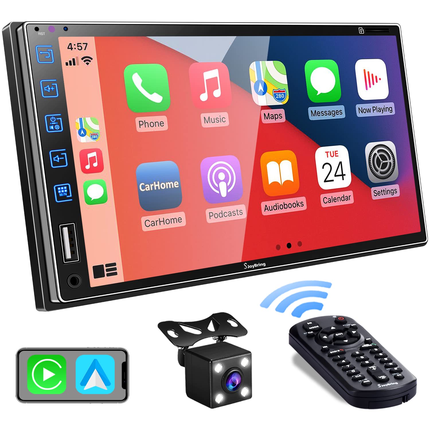 Buy Double Din Car Stereo with Voice Control Carplay, Android Auto