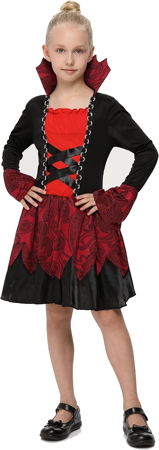 Miniatura 4 de KOJOOIN Vampire Costumes Set for Girls Halloween Dress Up Party Carnival Cosplay Vampire-Themed Party Role-Playing