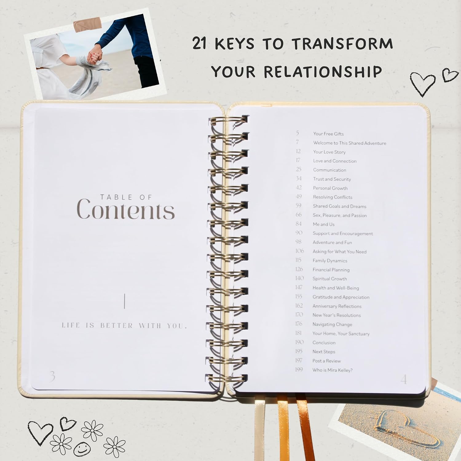 Couples Journal: 21 Ways to Grow Your Love, Relationship & Marriage, Therapy Workbook, 72 Date Night Activities, Improve Couple Communication & Adventure, Anniversary Engagement & Wedding Gifts