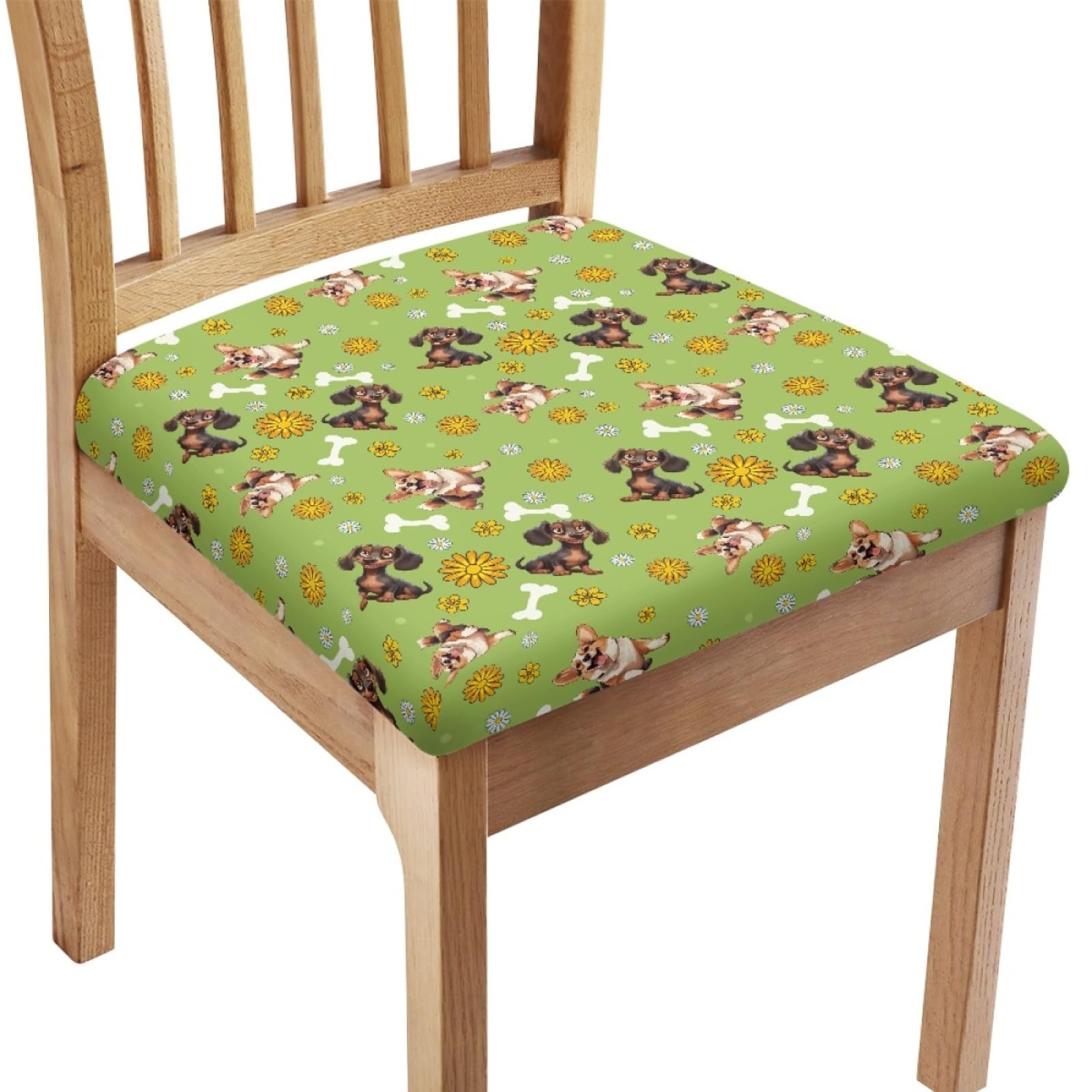 Fundas Sillas Pequeña Daisy Cojines para Sillas Comedor Elásticas, Funda De Silla Extraíbles Y Lavables, Protectores De Asiento para Banquetes, Cocinas, Fiestas.