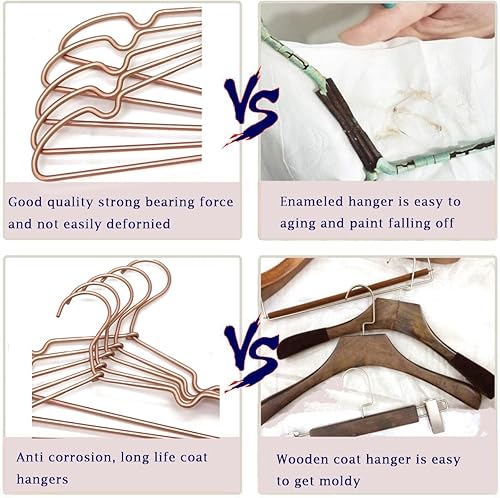 Miniatura 6 de Perchas para ropa de bebé de alambre de metal de oro rosa, 12.6 pulgadas, pantalones antideslizantes para niños pequeños, recién nacidos, perchas