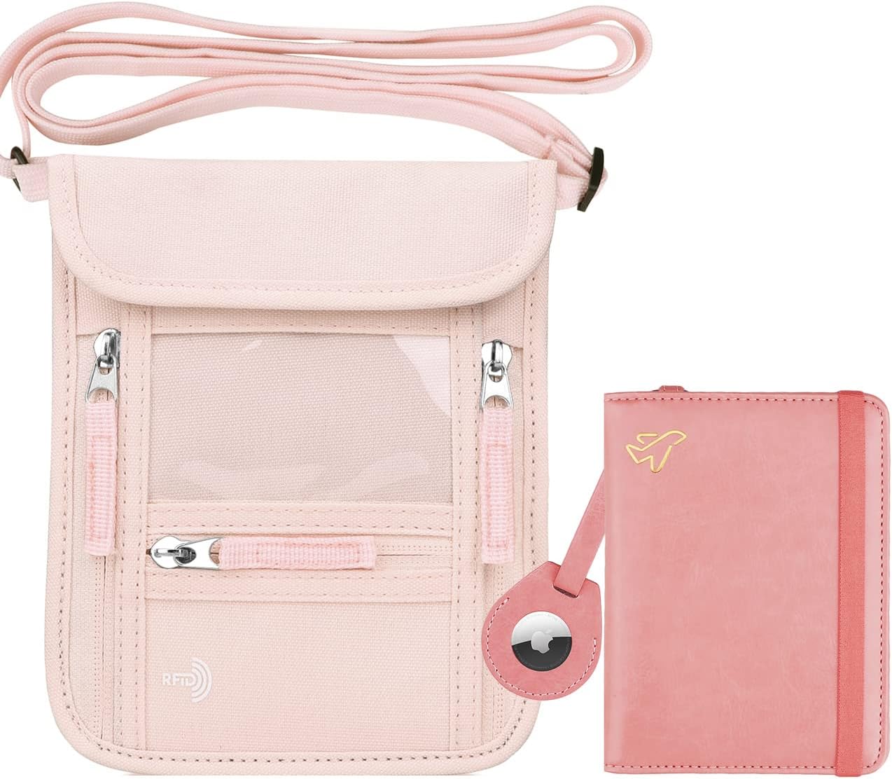 Travel Accessories Bundle Neck Passport Holder & AirTag