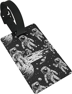 Personalized Astronaut Luggage Tag for Business Travel | Astronauts And Moon Art Wear Resistant Luggage Label, Write On