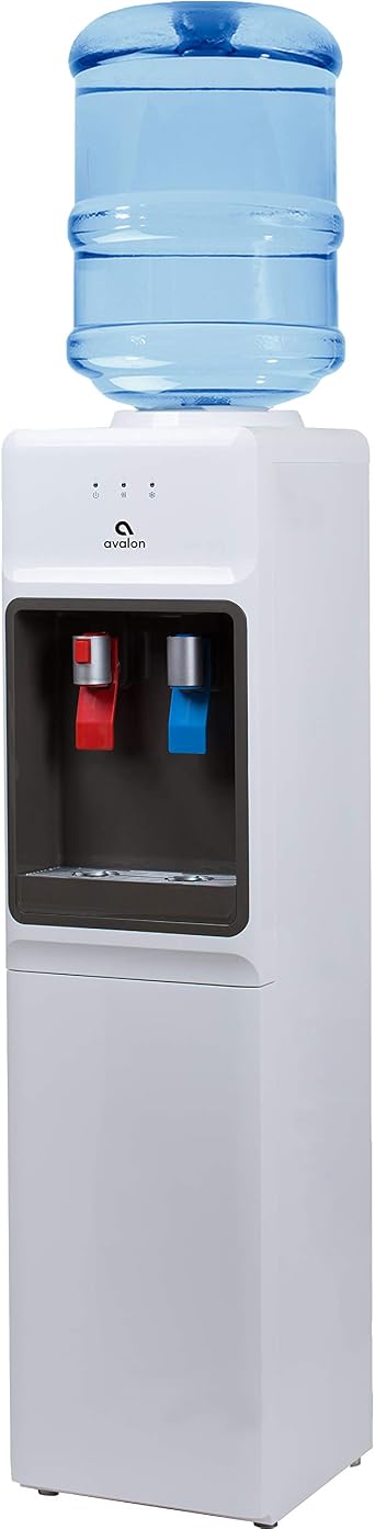 Avalon Top Loading Water Cooler Dispenser - Hot & Cold Water, Child Safety Lock, Innovative Slim Design, Holds 3 or 5 Gallon Bottles - UL Listed