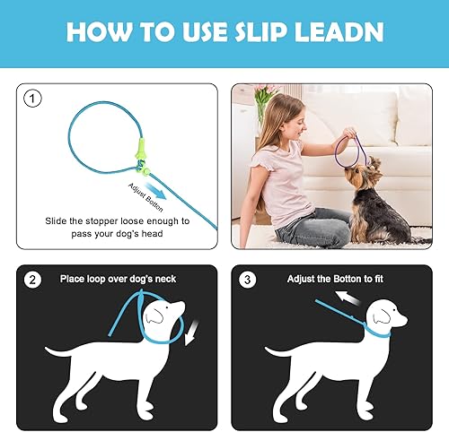 Miniatura 5 de Correa antideslizante para perros pequeños, 5.9 pies, ligera, correa de entrenamiento para perros, correa antideslizante para perros, correa de