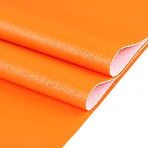 Vista 15 de Ramya 1 rollo de hojas de piel sintética de color liso albaricoque, 1 rollo de 12 x 53 pulgadas, la piel sintética es ideal para proyectos