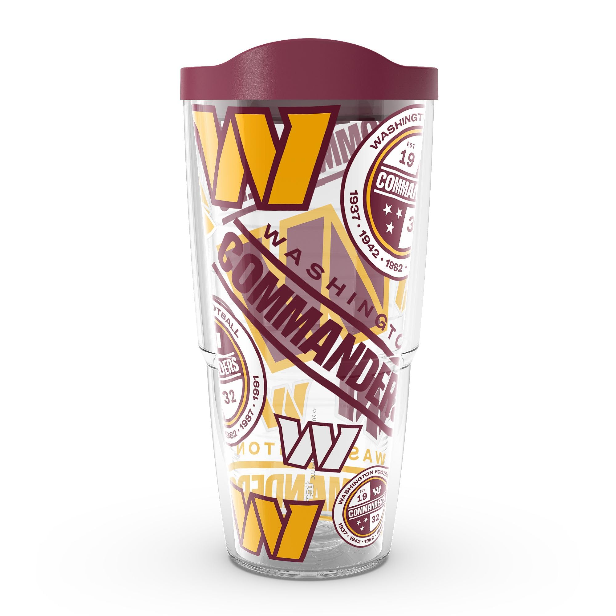 Tervis Made in USA Double Walled NFL Washington Commanders All Over Insulated Tumbler Cup Keeps Drinks Cold Hot