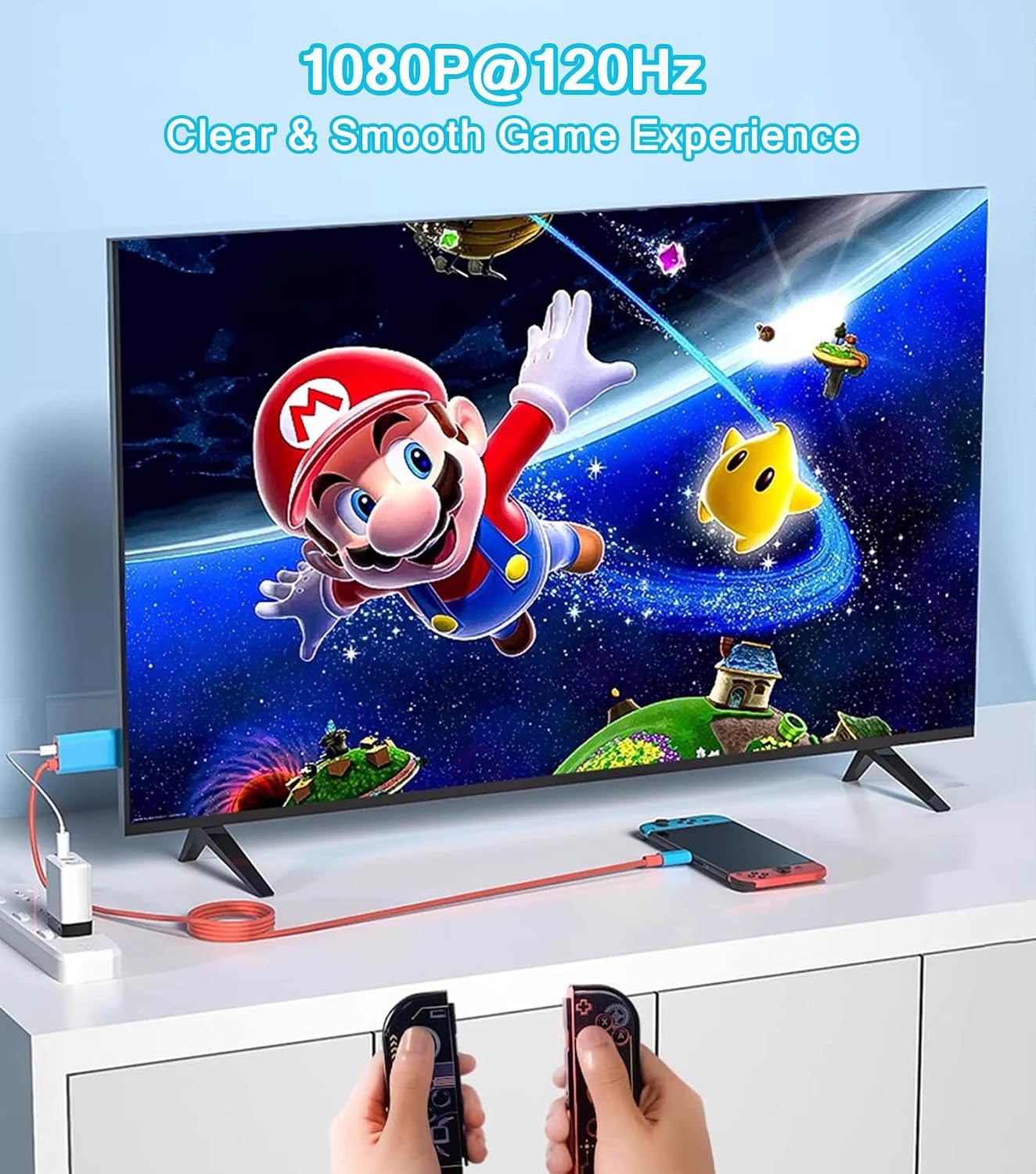 Portable Switch Dock 4K TV Adapter for Nintendo Switch/OLED, 2 in 1 USB C to HDMI Cable with PD 100W Charging Port image 3